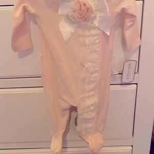 Newborn Lace onesie with footie